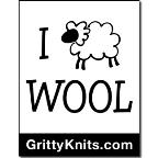 I Love Wool sticker (4 pack)