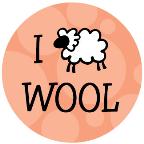 I Love Wool drawstring bag - peach