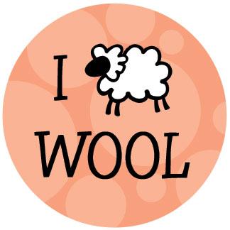 I Love Wool drawstring bag - peach