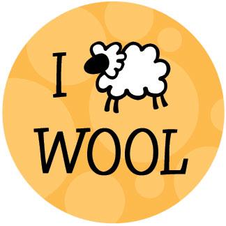 I Love Wool drawstring bag - yellow