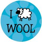 I Love Wool drawstring bag - blue