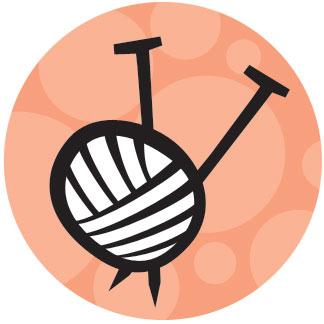 Ball of Yarn drawstring bag - peach