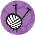 Ball of Yarn drawstring bag - purple - SMALL yarn ball (purple)