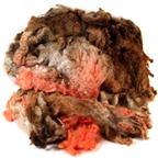 Brown & Orange Merino dyed fleece - 4 oz